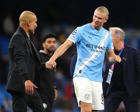 Erling Haaland Joins Exclusive UCL 50-Goal Club, Hailed by Guardiola as CR7 and Messi's Fellow Monster